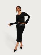 Vila - Midikjolar - Black - Vicomfy A-Line Knit Skirt/Su - Noos - Kjol...