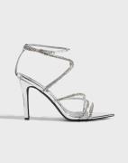 Nelly - Silver - Rhinestone Strappy Heel