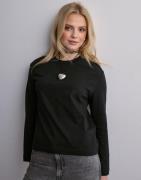 Selected Femme - Svart - Slfessential Ls Boxy Tee Noos