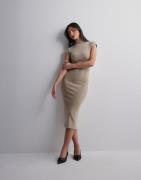 Nelly - Beige - Turtleneck Midi Dress