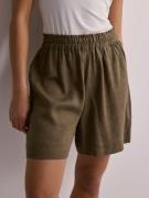 Only - Grön - Onltokyo Hw Linen Blend Shorts Pnt