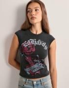 Ed Hardy - Svart - Womens Love Eternal Cap Sleeve Tshirt Top