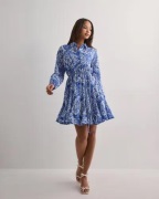 Only - Blå - Onllumina L/S Short Dress Wvn Noos