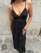 Nelly - Svart - Maxi Lace Insert Dress