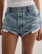 One Teaspoon - Blå - Messed Up Bandit Low Waist Denim Short