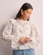 Nelly - Vit - Delicate Lace Blouse