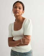 Pieces - Vit - Pcjuline Ss Rev Knit Tee Bc