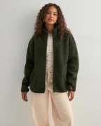 Pieces - Grön - Pcsadia Ls Teddy Jacket Noos Bc