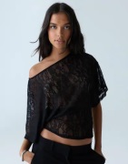 Nelly - Svart - Wide Sleeve Lace Top