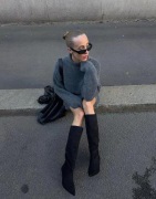 Nelly - Svart - Stiletto Under Knee Soft Boot