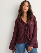 Pieces - Röd - Pcmumo Ls Top Wvn