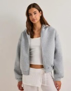 Pieces - Grå - Pcbucuba Ls Zipper Scuba Hoodie Act