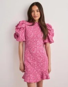 Vero Moda - Blommig - Vmfiona Ss High Neck Short Dress Ex