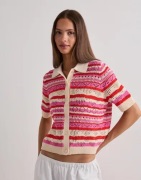 Only - Rutigt/Randigt - Onllula Polo S/S Cardigan Knt Noos