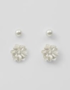 Pieces - Vit - Pcbetin Earrings 2-Pack