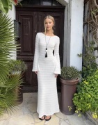 Nelly - Vit - Crochet Maxi Dress