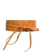 Pcvibs Leather Tie Waist Belt Bälte Brown Pieces