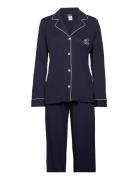 Lauren Ralph Lauren Homewear Lrl Hammond Knit Collar Pj Set Marinblå