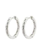 Pilgrim Elanor Rustic Texture Hoop Earrings Silver