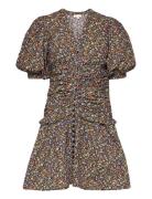 Poplin Rouching Dress Kort Klänning Multi/patterned By Ti Mo