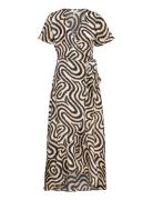 Objgreen Papaya S/S Wrap Long Dress A Maxiklänning Festklänning Multi/...