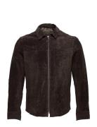 Jofama Clark Zipped Suede Shirt Jacke Brun