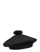 Pom Pom Beret Solid Accessories Headwear Beanies Black Papu