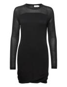 Sheer Knit Bandeau Midi Dress Kort Klänning Black Calvin Klein