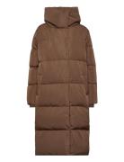 Objlouise Long Down Jacket Fodrad Rock Brown Object