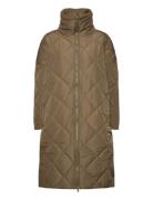 Alma Slit Quilted Jacket Fodrad Rock Green NORR