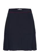 Vis Crepe Solid Short Skirt Kort Kjol Navy Tommy Hilfiger