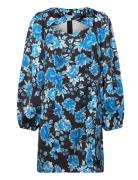 Yasallrose Ls Twist Mini Dress - Show Kort Klänning Blue YAS