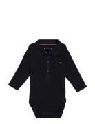 Baby Rib Collar Body L/S Bodies Long-sleeved Navy Tommy Hilfiger