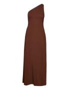 Shoulder Ankle Length Dress Maxiklänning Festklänning Brown IVY OAK