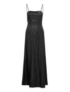 Jacqaurd Maxi Strap Dress Maxiklänning Festklänning Black HAN Kjøbenha...