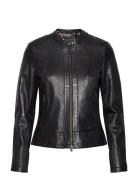 Diora Classic Leather Jacket Läderjacka Skinnjacka Black Jofama