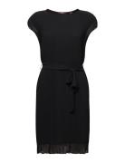 Sleeveless Mini Dress With Plissé Pleats Kort Klänning Black Esprit Co...