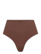 Ecocare Seamless Shaping Thong Stringtrosa Underkläder Brown Spanx