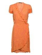 Vmmenny Short C/S Wrap Dress Wvn Ga Kort Klänning Orange Vero Moda