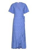 Objfeodora S/S Wrap Dress 127 Maxiklänning Festklänning Blue Object