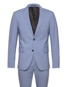 Lindbergh Plain Mens Suit - Normal Length Blå