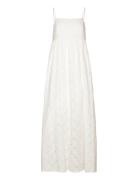 Slfbonita Maxi Broderi Strap Dress B Maxiklänning Festklänning White S...