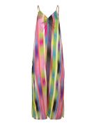 Slip Dress In Faded Stripe Print Maxiklänning Festklänning Multi/patte...