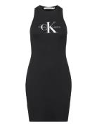 Archival Monologo Rib Tank Dress Kort Klänning Black Calvin Klein Jean...