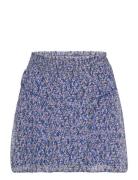 D6Lucky Star Mini Print Skirt Kort Kjol Blue Dante6