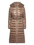 Ess Belted Padded Lw Maxi Coat Fodrad Rock Gold Calvin Klein