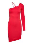 Tommy Jeans Tjw Logo Tape Bodycon Dress Röd