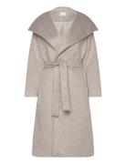 Nina Drape Coat Outerwear Coats Winter Coats Beige Noella