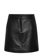 Yaslyma Hmw Leather Skirt Noos Kort Kjol Black YAS