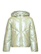 Kids Only Kogjodie Metallic Hood Puffer Cp Otw Grön